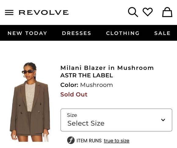 ASTR the Label Milani Blazer in Mushroom, Sz M - Picture 2 of 8